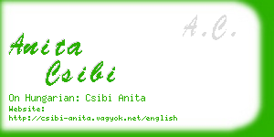 anita csibi business card